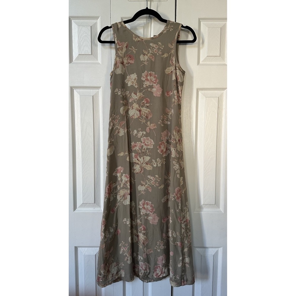 Vintage 90s Lauren Ralph Lauren Floral Silk Dress Size 2 Petite Cottagecore
